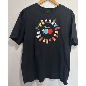 Walt Disney 100 Unified Characters Short Sleeve Graphic Black‎ T Shirt Size L